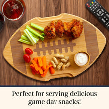 Load image into Gallery viewer, Flip, Serve & Store™ Football Charcuterie Board with Lid