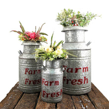 Load image into Gallery viewer, Small Galvanized Milk Jug Planter in Cream