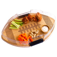 Load image into Gallery viewer, Flip, Serve & Store™ Football Charcuterie Board with Lid