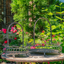 Load image into Gallery viewer, Large Freestanding Garden Basket in Verdi Green - Antique Bronze