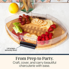 Load image into Gallery viewer, Flip, Serve & Store™ Football Charcuterie Board with Lid