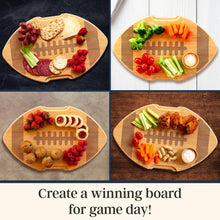 Load image into Gallery viewer, Flip, Serve & Store™ Football Charcuterie Board with Lid