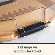 Load image into Gallery viewer, Flip, Serve & Store™ Football Charcuterie Board with Lid