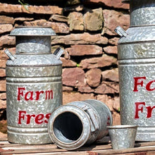 Load image into Gallery viewer, Small Galvanized Milk Jug Planter in Cream