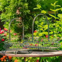 Load image into Gallery viewer, Large Freestanding Garden Basket in Verdi Green - Antique Bronze