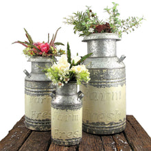 Load image into Gallery viewer, Small Galvanized Milk Jug Planter in Cream