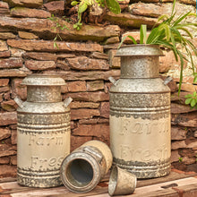 Load image into Gallery viewer, Small Galvanized Milk Jug Planter in Cream
