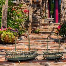 Load image into Gallery viewer, Large Freestanding Garden Basket in Verdi Green - Antique Bronze
