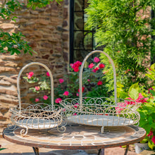 Load image into Gallery viewer, Large Freestanding Garden Basket in Verdi Green - Antique Bronze
