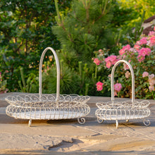 Load image into Gallery viewer, Large Freestanding Garden Basket in Verdi Green - Antique Bronze
