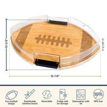 Load image into Gallery viewer, Flip, Serve &amp; Store™ Football Charcuterie Board with Lid
