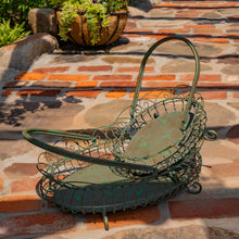Load image into Gallery viewer, Large Freestanding Garden Basket in Verdi Green - Antique Bronze
