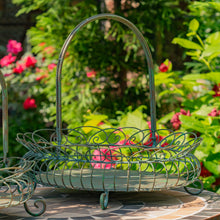 Load image into Gallery viewer, Large Freestanding Garden Basket in Verdi Green - Antique Bronze
