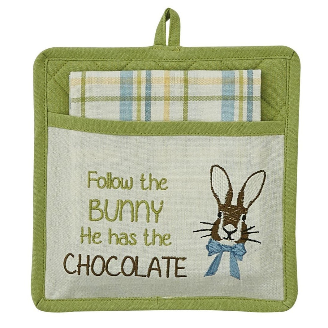 Follow The Bunny Pocket Potholder Set