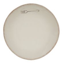 Load image into Gallery viewer, Villager Dinner Plate &quot;Fork&quot; - Cream - Set of 4
