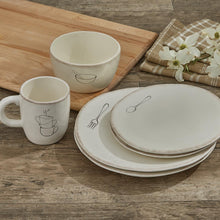 Load image into Gallery viewer, Villager Dinner Plate &quot;Fork&quot; - Cream - Set of 4
