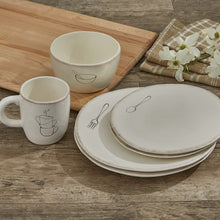 Load image into Gallery viewer, Villager Salad Plate &quot;Spoon&quot; - Cream - Set of 4
