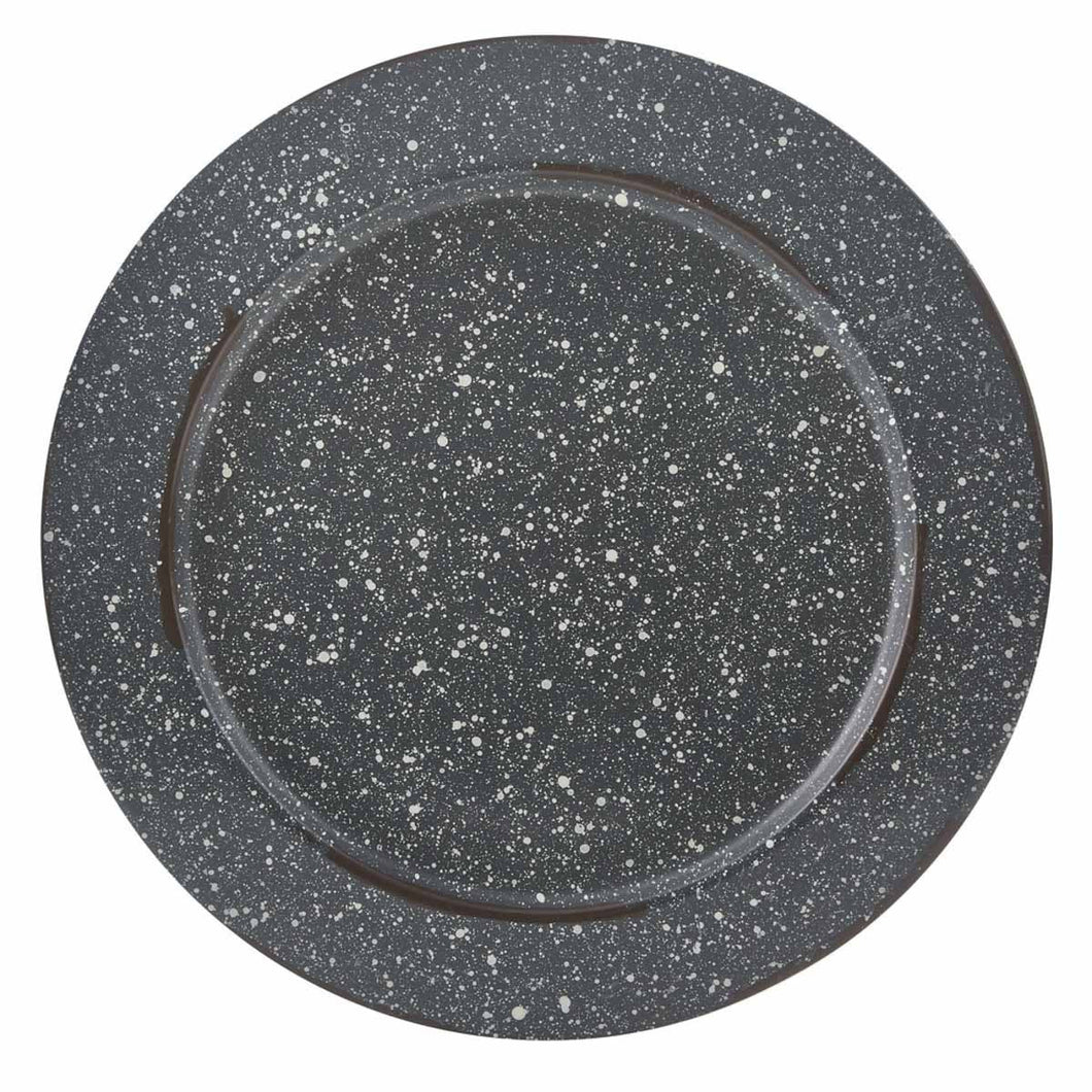 Granite Gray Enamelware Charger - Set of 4