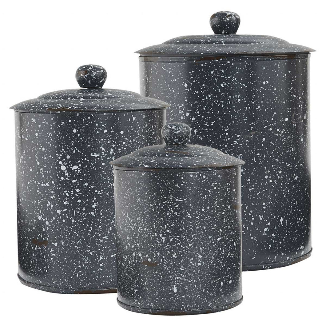 Granite Enamelware Canisters Set - Gray