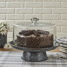 Load image into Gallery viewer, Granite Gray Enamelware Cake Pedestal
