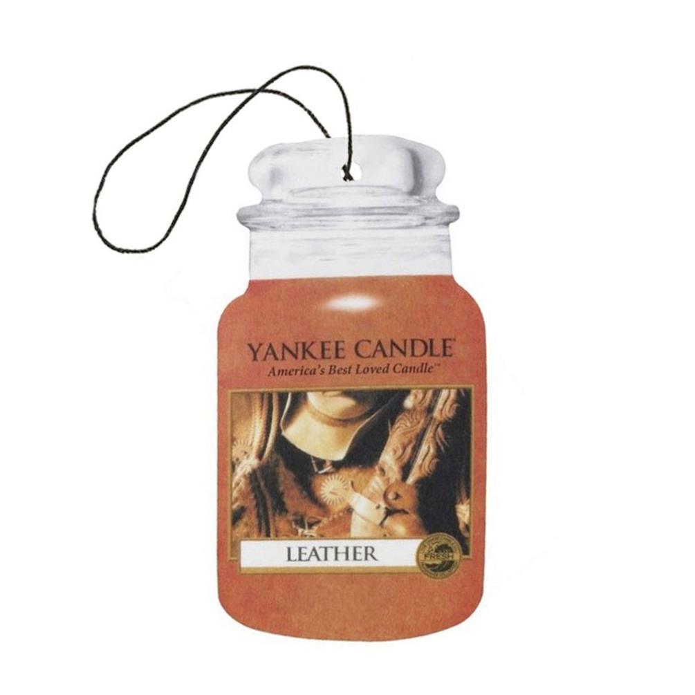 Yankee Candle Classic Car Jar Hanging Air Freshener, Leather Scent