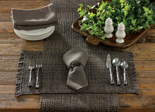 Load image into Gallery viewer, Tweed Placemat - Charcoal - Set of 4
