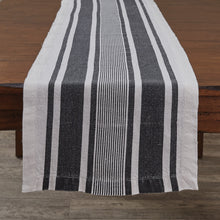 Load image into Gallery viewer, Bleach and Black Stripe Linen Table Runner - 60&quot;L
