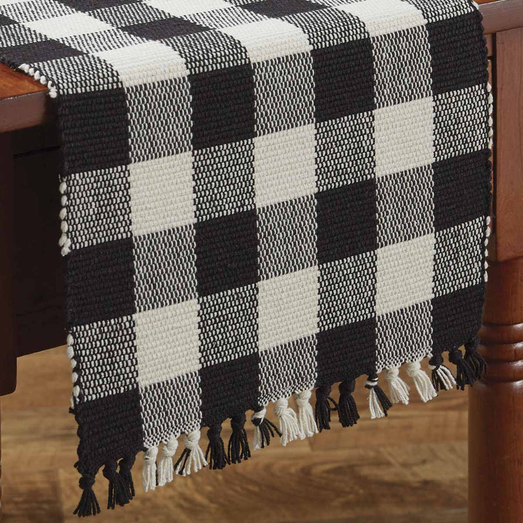 Wicklow Check Black & Cream Table Runner - 54