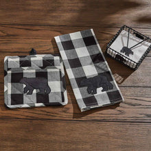 Load image into Gallery viewer, Wicklow Bear Pocket Potholder - Black &amp; Cream
