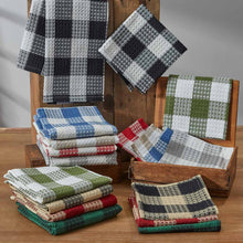 Load image into Gallery viewer, Wicklow Check Dishcloth - Dove - Set of 6

