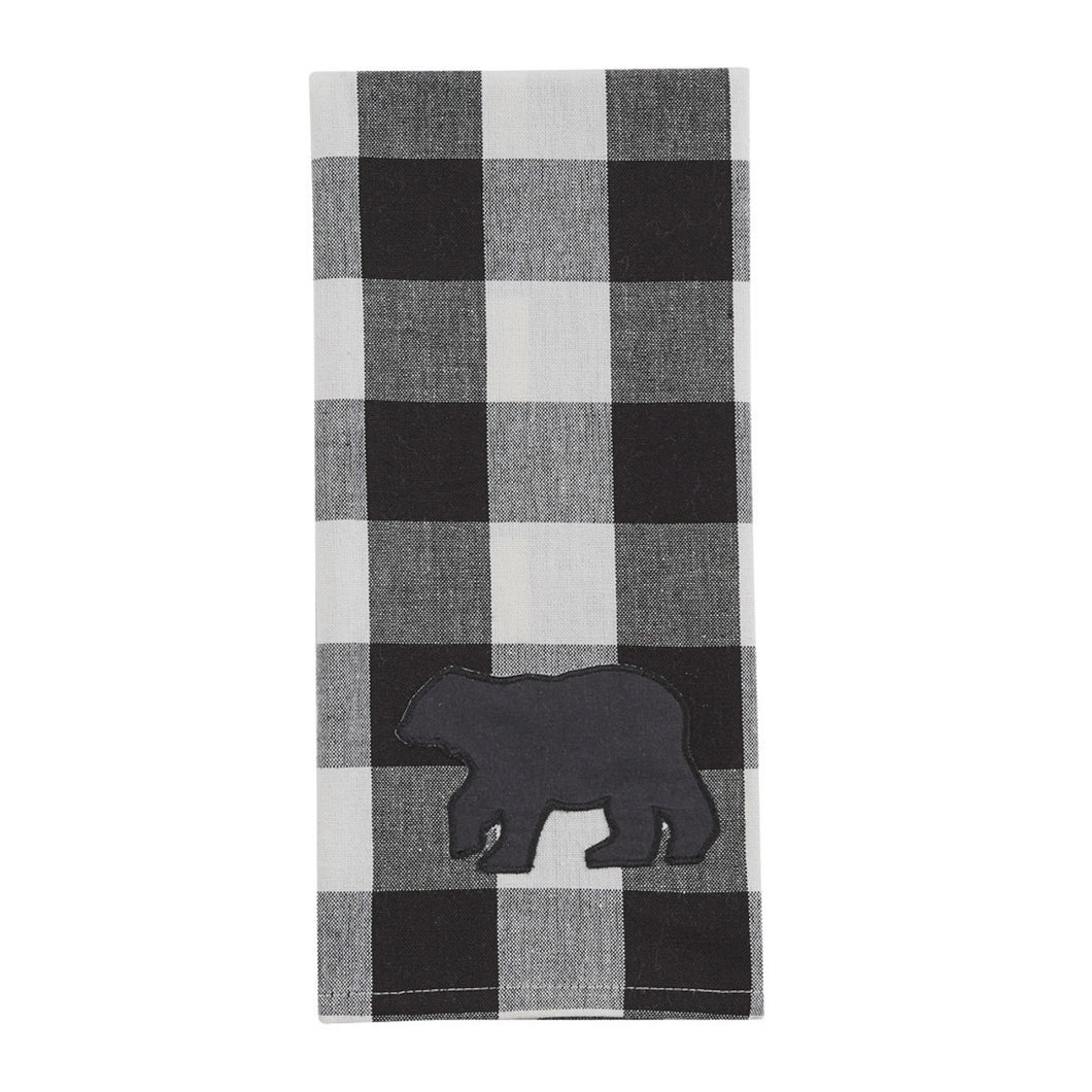 Wicklow Bear Dishtowel - Black & Cream - Set of 2