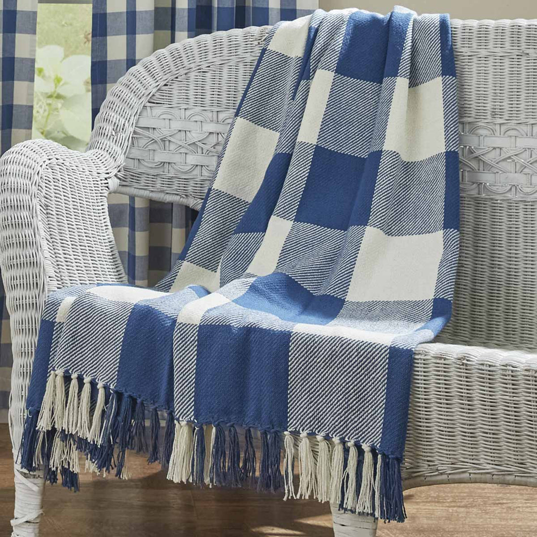 Wicklow Check Throw - China Blue