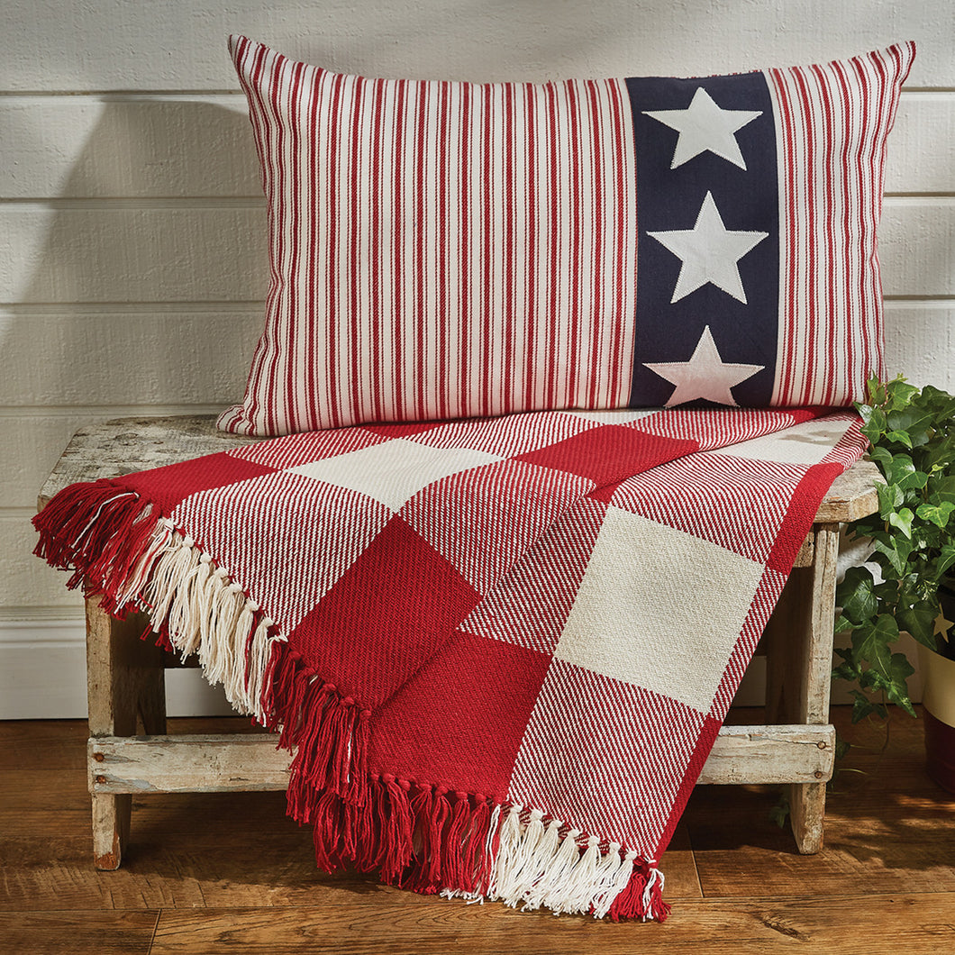Wicklow Check Throw - Red & Cream