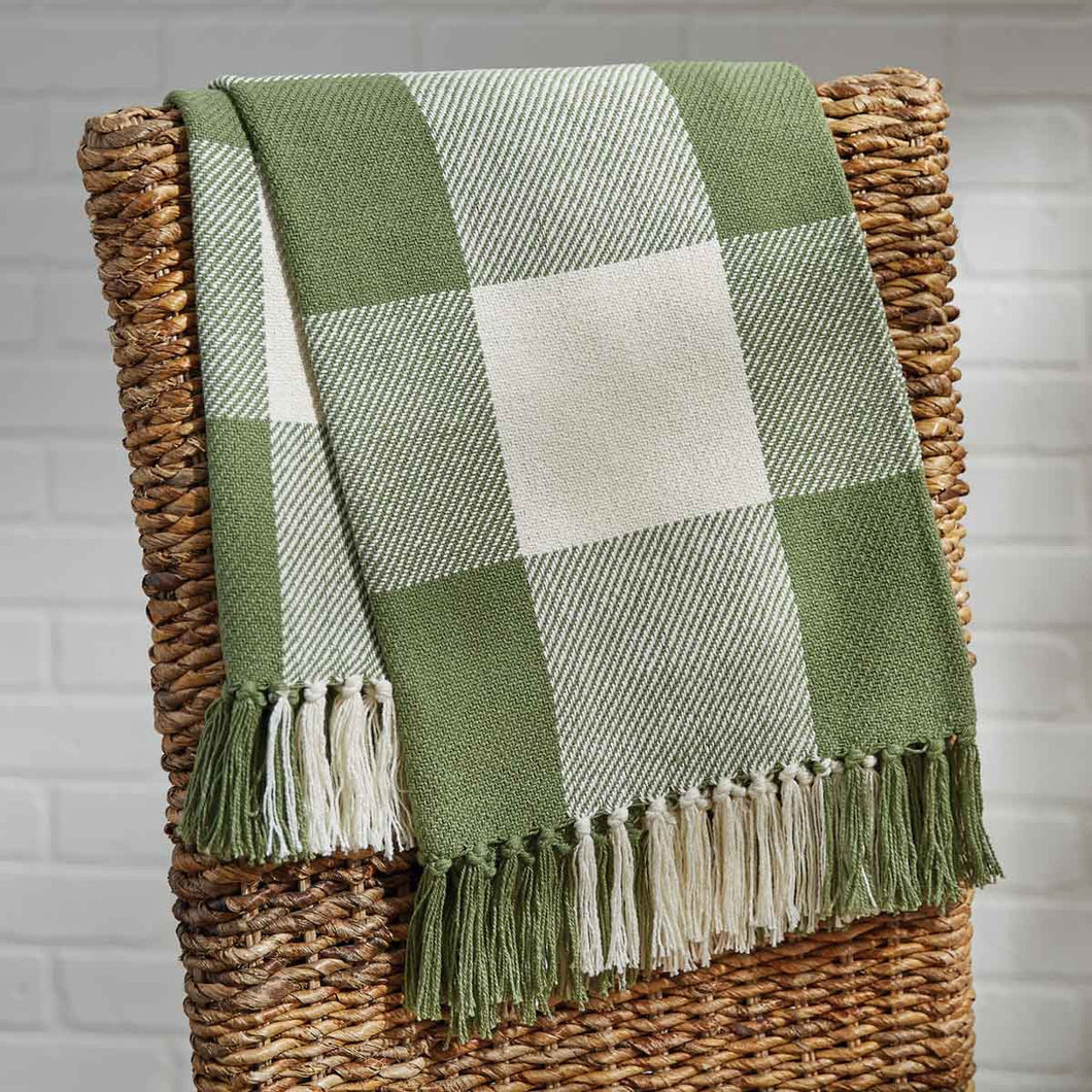 Wicklow Check Throw - Sage