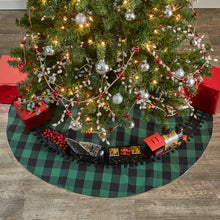 Load image into Gallery viewer, Wicklow Check Tree Skirt 52&quot; - Forest
