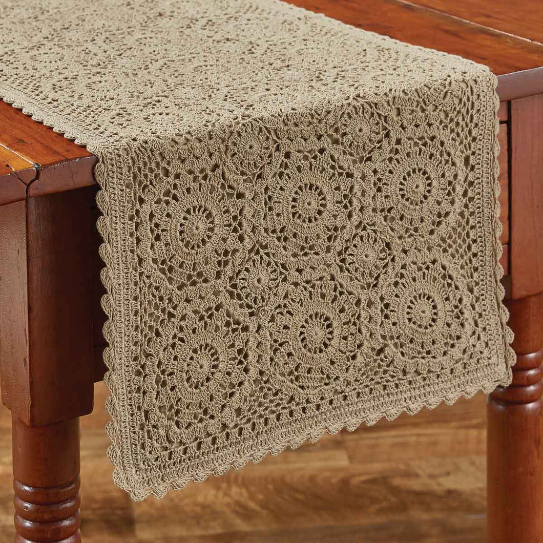 Lace Oatmeal Table Runner - 36