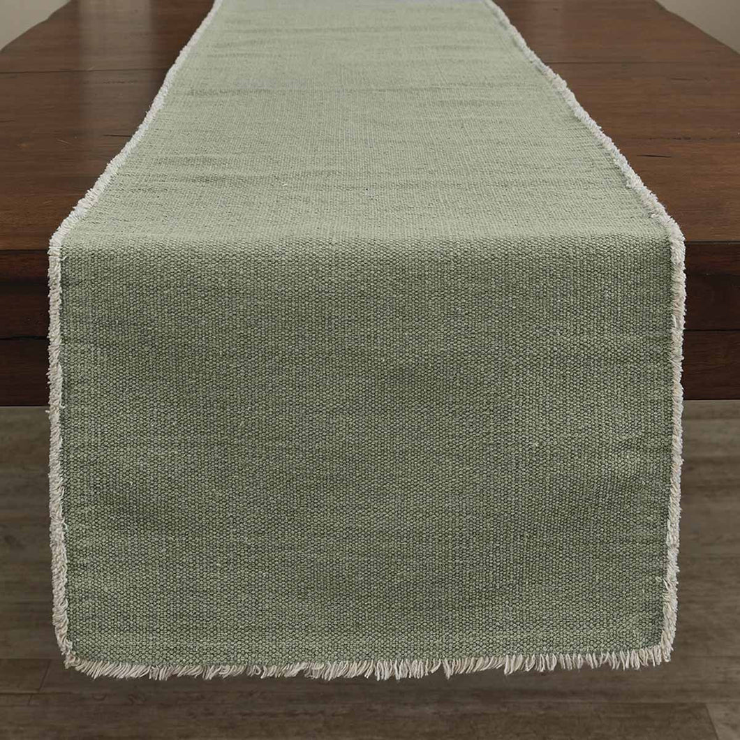 Frayed Edge Table Runner - Celadon -72
