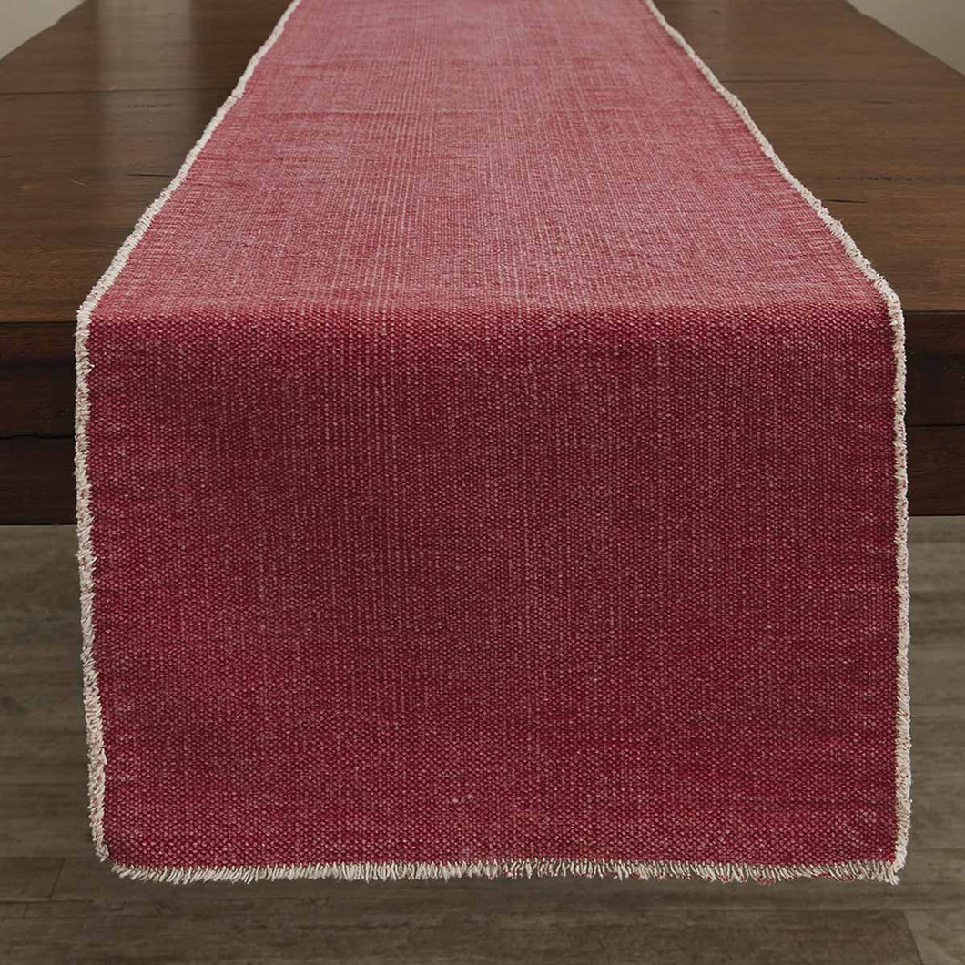 Frayed Edge Table Runner - Fuchsia - 72
