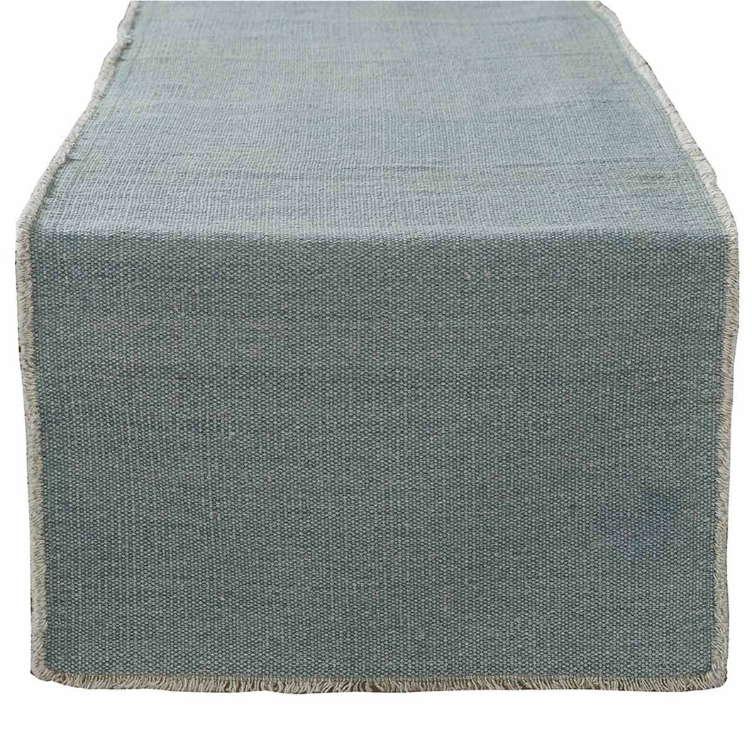 Frayed Edge Table Runner - Mist