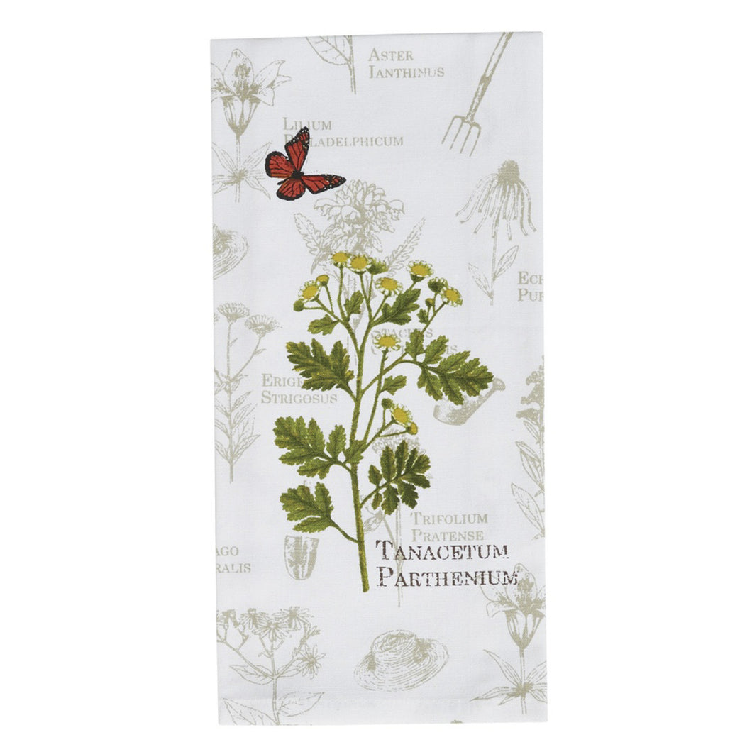 Feverfew Printed Botanical Dishtowel - Set of 2