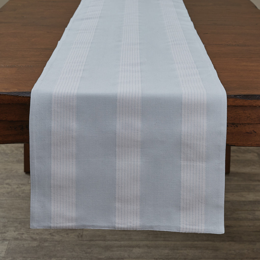 Blue Mist Stripe Woven Table Runner - 72