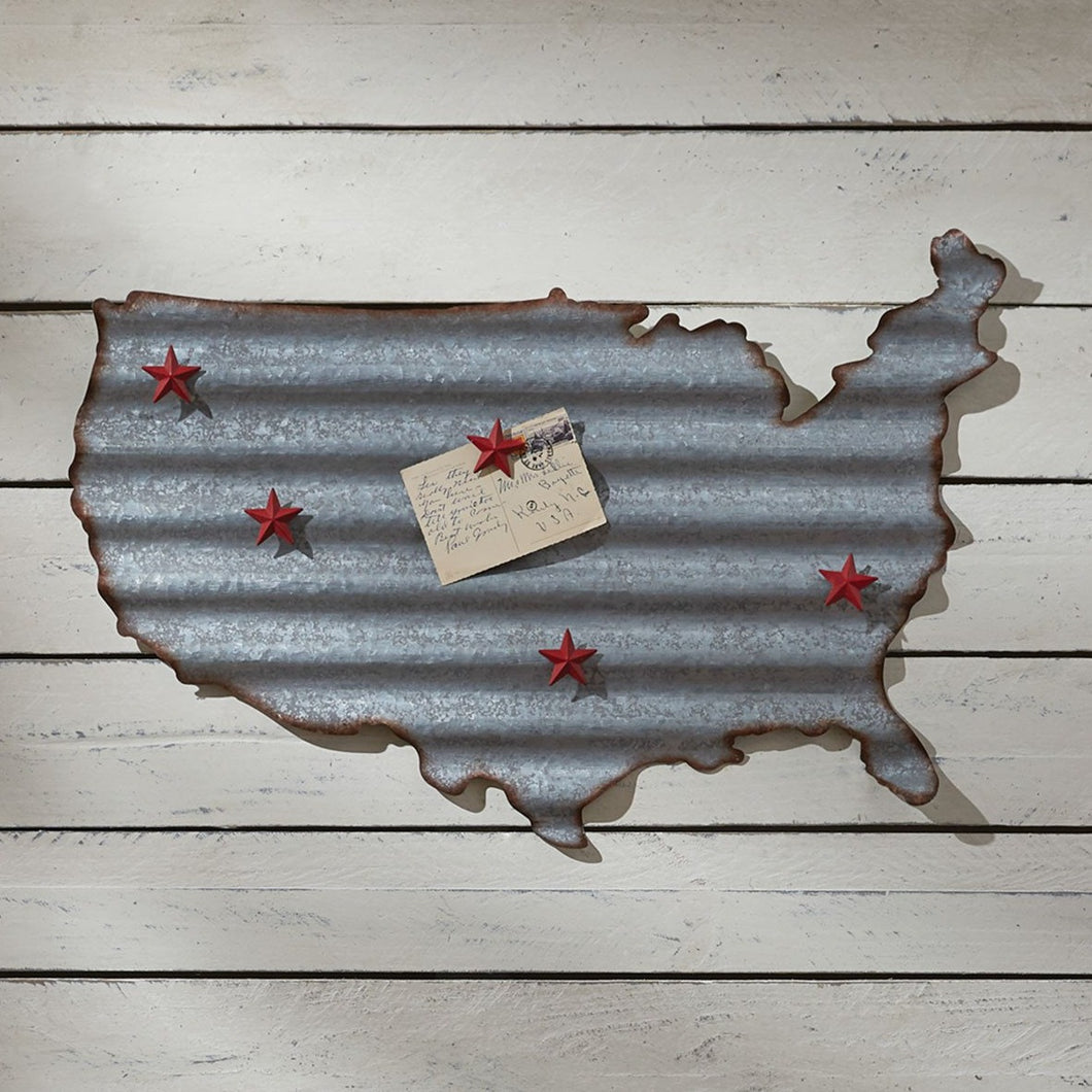 Galvanized US Map Memo Board