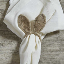 Load image into Gallery viewer, Burlap Bunny Ears Napkin Ring - Set of 4
