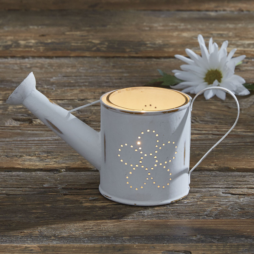 Watering Can Votive Holder - Distressed White