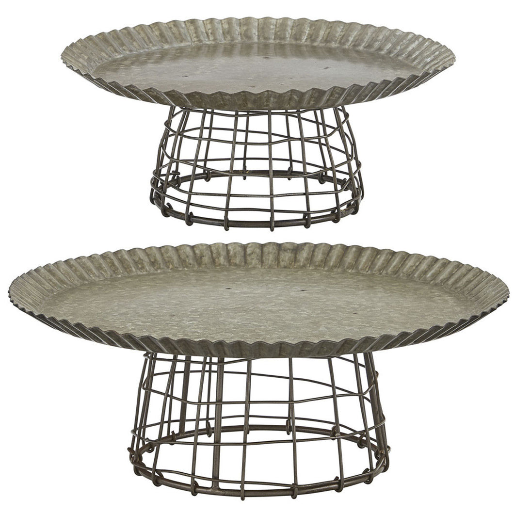 Cake Stand with Wire Base - Set of 2
