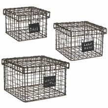 Load image into Gallery viewer, Wire Boxes with Chalkboard Tag - Set of 3
