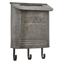 Load image into Gallery viewer, Galvanized Mailbox with Hooks
