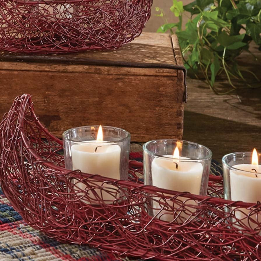 Canoe Triple Votive Red