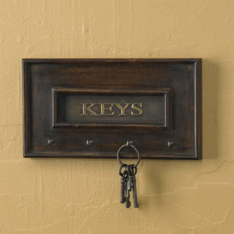 Wood and Brass Key Hook