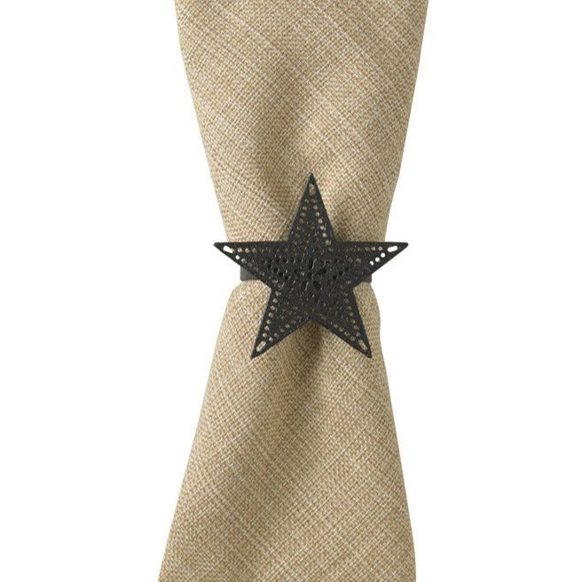 Black Star Napkin Ring - Set of 4